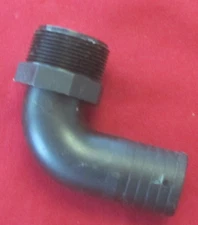 TH MARINE BLACK MS-3EL112 90 DEGREE ELBOW THRU HULL FITTING