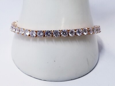 Cernucci 5mm Cubic Zirconia Tennis Bracelet - Rose Gold Plated