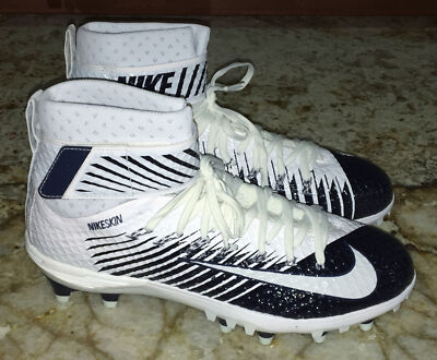 NIKE LunarBeast Elite 3/4 TD White Navy Blue Molded Football