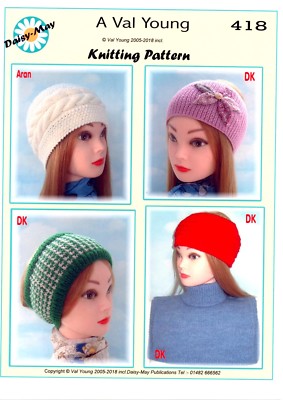  POLOKRAGENEINSATZ plus 4 gestrickte STIRNBÄNDER Strickmuster Nr. 418