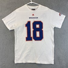 NFL TEAM APPAREL BRONCOS PEYTON MANNING 18 T-SHIRT, MENS Medium M WHITE / 63-7