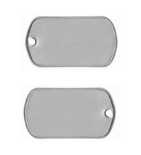 100 NEW Stainless Steel DOG TAGS Blank ~ MATTE Finish Rolled Edges Military Spec