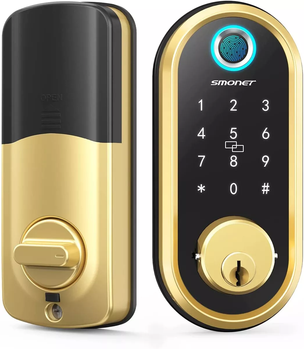 Smart Lock, SMONET Fingerprint Smart Door Lock, 5-in-1 Keyless