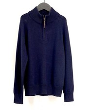 NEW JCREW CREWCUTS NEW YORK NAVY ZIP NECK PULLOVER COTTON CASHMERE SWEATER S 8