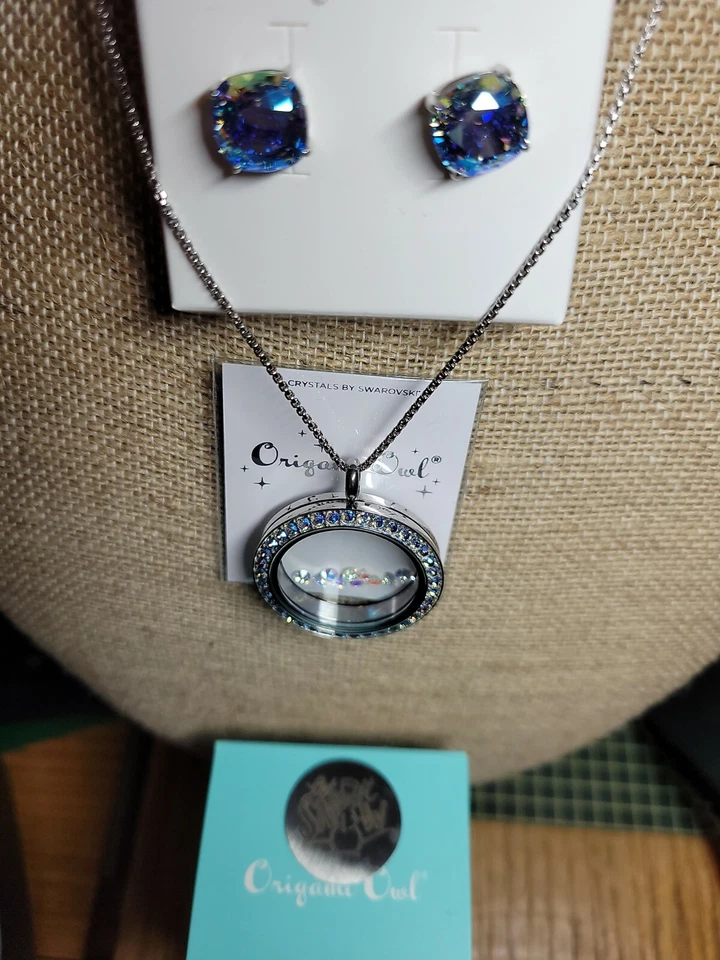 Collar medallón Origami OWL vida navideña gritos IRIDISCENTES/ERs. polvo de estrellas y cadena Foto 2 de 4