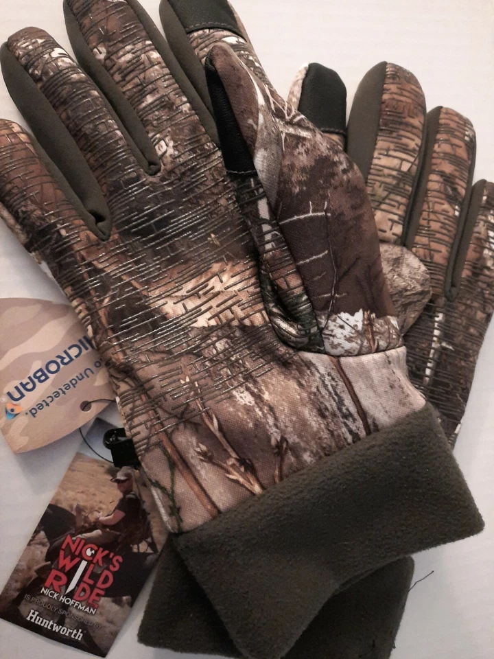 Men's Hunting Gloves Huntworth® Realtree Camo New with Tags Microban - Image 3 of 4