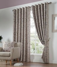 Printed Blossom Bud Floral  Blackout Thermal Unlined Eyelet Curtains, lovely 