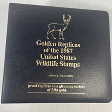 Golden Replicas US Stamps 22kt Gold First Day Issue Lot 1987 Inverted Jenny plus