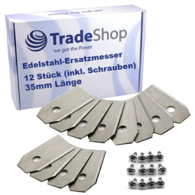 12x Ersatzmesser Klingen 35mm Silber für Herkules Telsing Yardforce Mähroboter