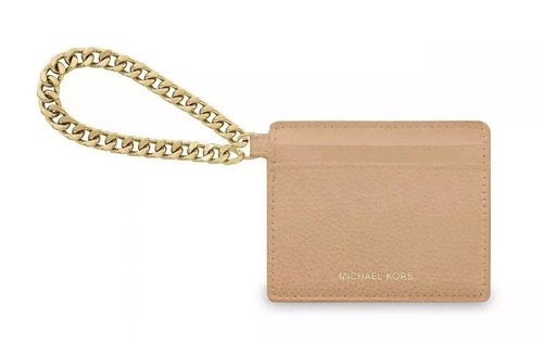Michael Kors Wrist Chain Card ID Holder Wallet Light Brown Caramel Color New - Picture 3 of 6