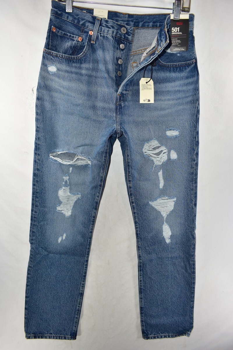 New Levi's 501 Premium Original High Rise Big E Button Fly Jean