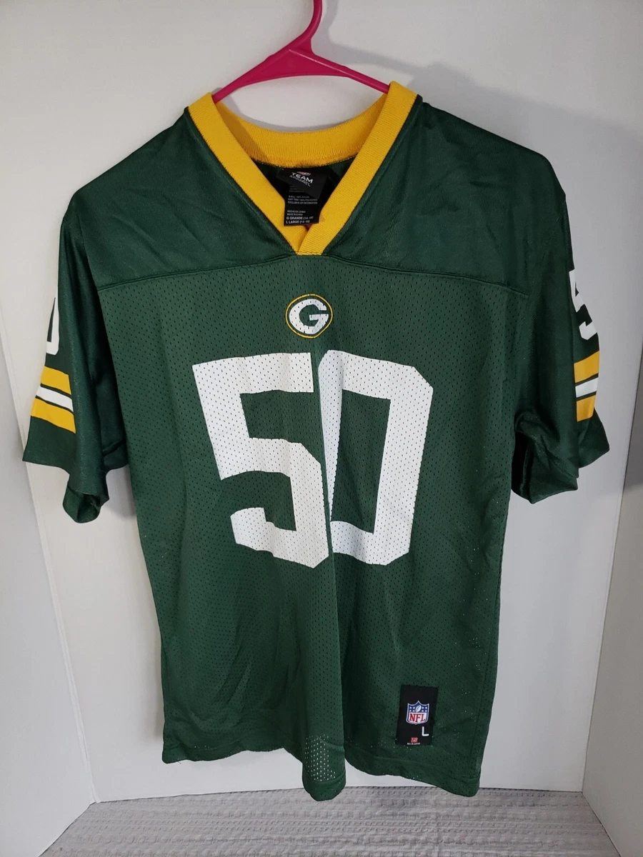 Green Bay Packers NFL Football #50 AJ Hawk Jersey Youth Size Large