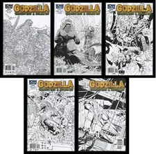 Godzilla Gangsters and Goliaths Variant Comic Set 1-2-3-4-5 Lot RI Gojira Kaiju