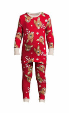 Nwt Unisex Toddler Boy or Girl Christmas Rudolph Red Nosed Reindeer pajama Set