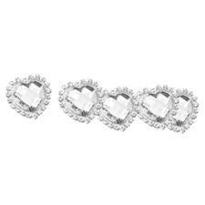 Rhinestone Heart Shaped Flatbacks x 10pcs - Style 5