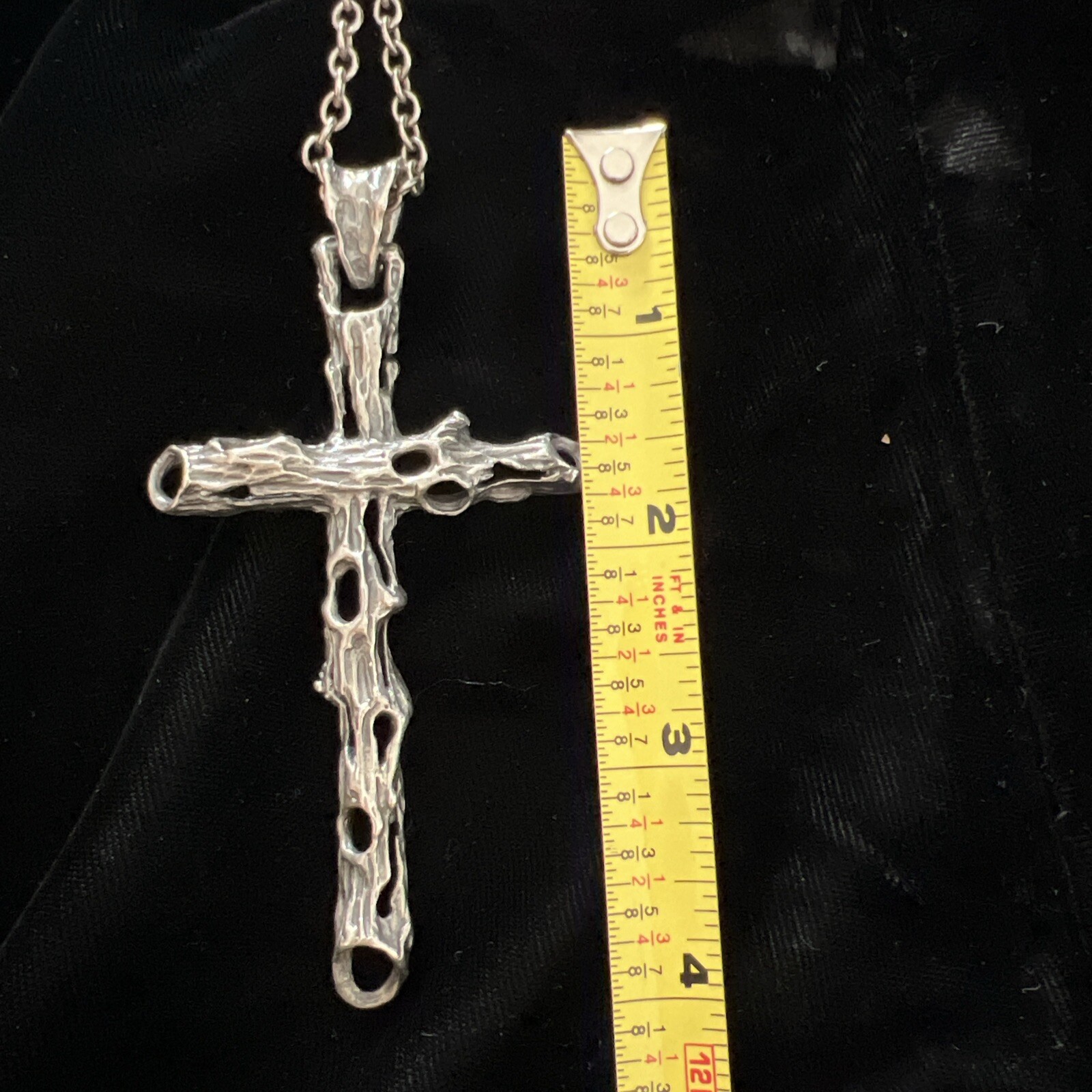 Rustic Sterling Silver Cross - image 9
