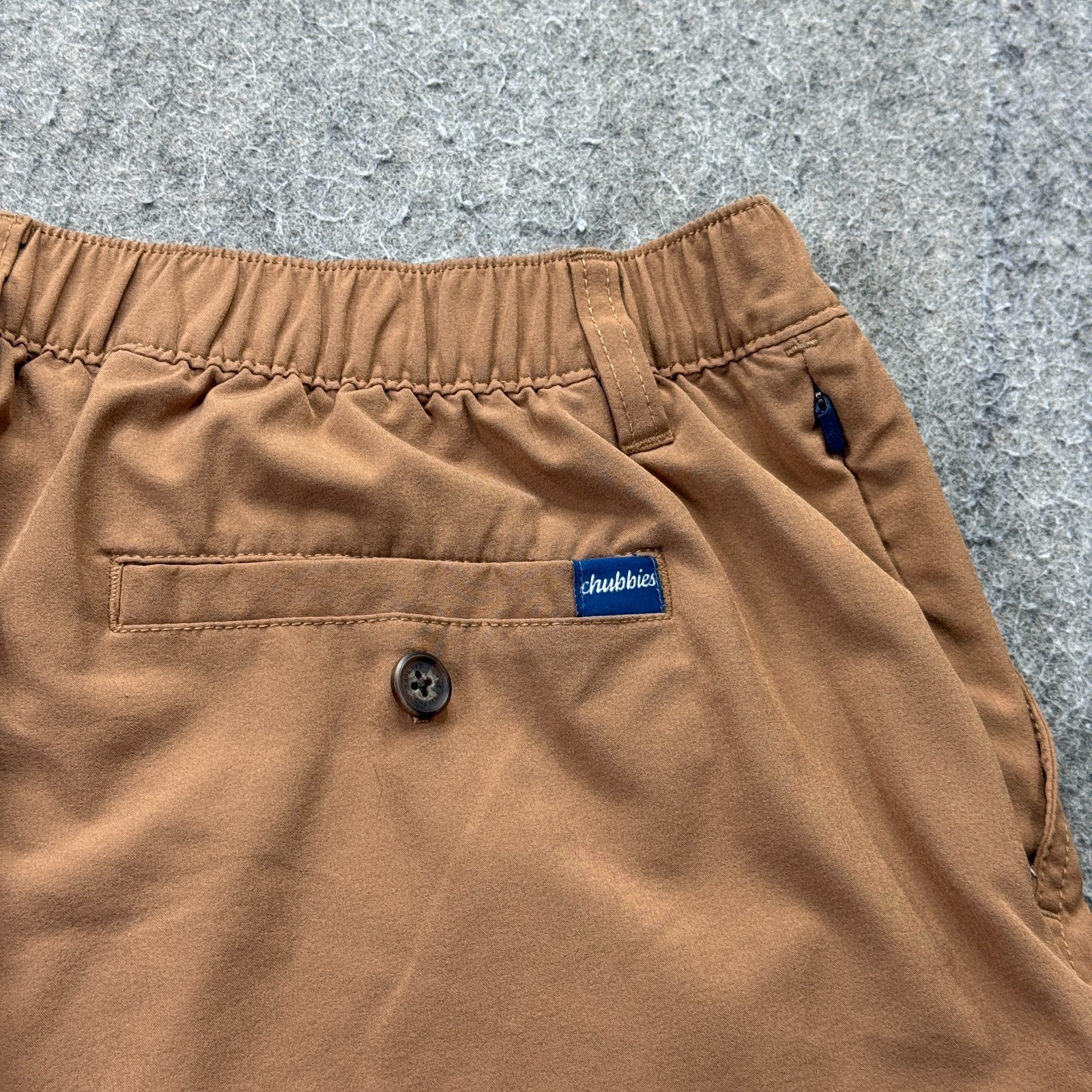 Chubbies Staples Shorts Men L Brown 6" Elastic Regular Fit Stretch b182