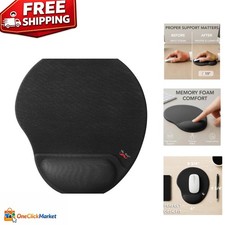 Sleek Black Ergonomic Mouse Pad with Gel-Filled Wrist Rest for Home  Office