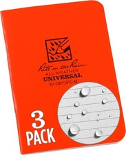 Rite In The Rain Mini Stapled Binding Notebook 3 Pack orange Field-Flex Cover