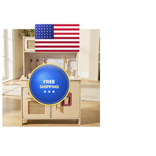 Woodenedu Wooden Kitchen Playsets For Kids Pretend Play Kitchen Realistic
