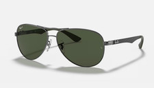 RayBan Carbon Fibre POLARISED Sunglasses Gunmetal Green 8313 004/N5 61-13