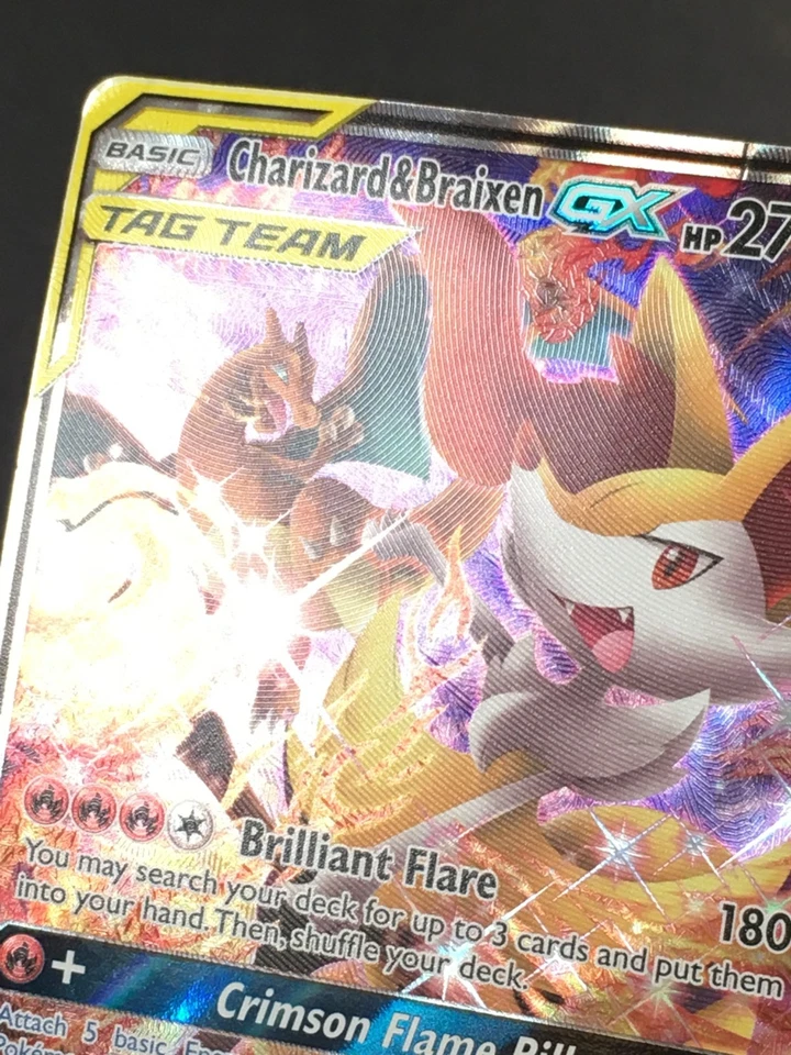 Pokémon TCG Charizard & Braixen GX Tag Team SM230 Black Star Promo HP/DAMAGED - Image 2 of 4