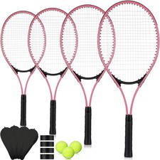4 Pcs Tennis Rackets for Adult Recreational 4 Players 27" Tennis Racquet Ligh...