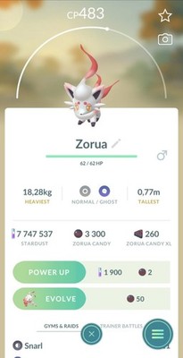 Pokémon Trade Go Zorua (Hisuian) X10 - LUCKY CHANCE