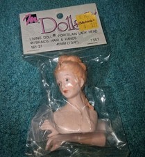 Mangelsens Doll Porcelain Brown Hair Lady Head and Hands 161-27 1 3/4" 45mm NEW