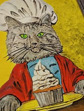 Chef Cat Oil Painting