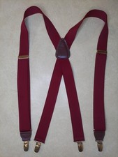 Vintage CAS Germany Y Suspenders Red Clip