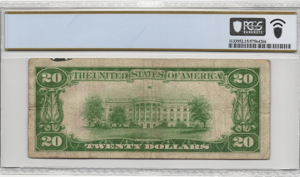 1929 Fond Du Lac Wisconsin $20 National Banknote Charter 6015 PCGS Fine 15 - Image 2 of 2