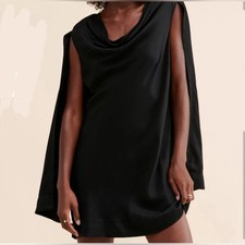 NWT Anthropologie Maeve LBD Cowl Neck Cape Long Sleeve Mini Dress Size 2
