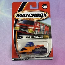 Matchbox Road Roller Paver Truck #36 Earth Crunchers (2000) Street Asphalt