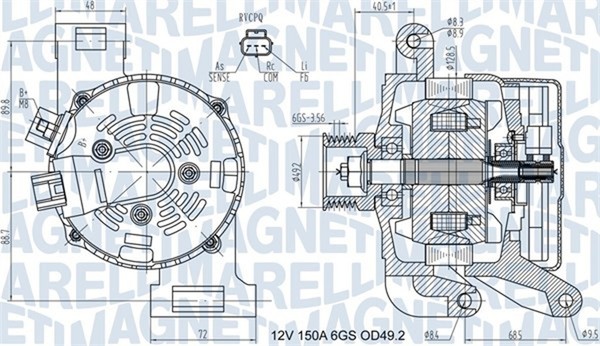 Lichtmaschine Generator Lima Magneti Marelli 063731575010 12V FüR Ford Focus 2-image