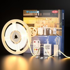 White COB LED Strip Light with Remote Control9.8ft White COB Light StripDimma...
