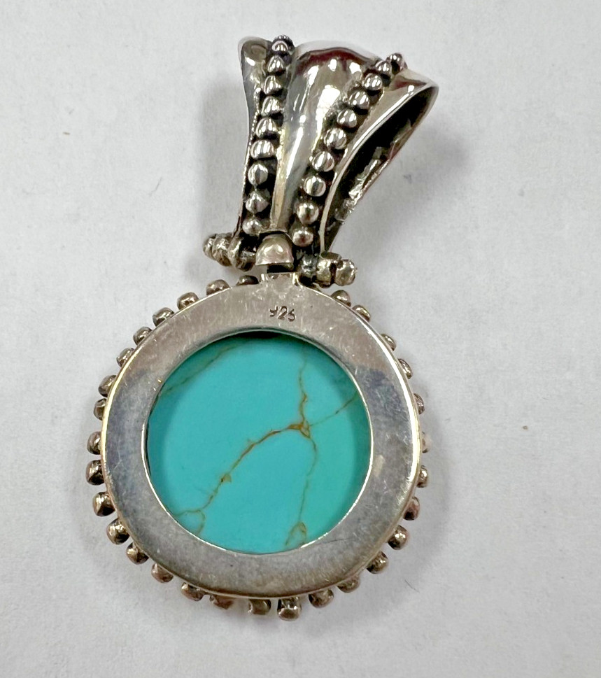 Unknown Designer Sterling Silver Drop Pendant wit… - image 3