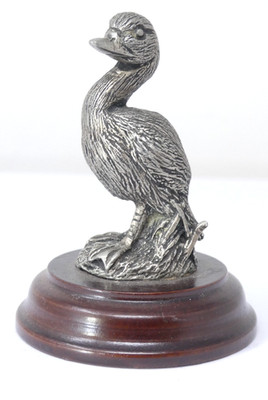 Zinn Ente Figur auf Holzsockel Merlin Fine Arts Ltd Deko Vogel Ornament
