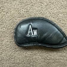 Skull And Crossbones AW wedge Iron Head Cover Black and Silver vel cro - Used