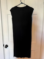 Madewell Black Dress Women Sm Midi Length Minimalist Classic 44” Long EUC 0450H