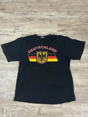 Stedman Classic Deutschland German Flag Graphic T-Shirt Mens Small Black Tee