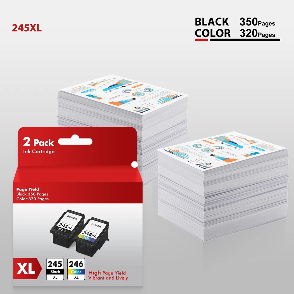 Cartucho de tinta PG-245XL CL-246XL para Canon PIXMA MG2522 MG2520 MX490 MX492 TR4520 - Imagem 3 de 4