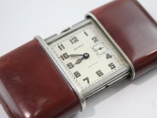 Movado Ermeto Purse Watch Red Galalith Case Swiss Handwind Runs Vintage Art Deco