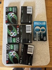 6 Sealed Fuji 8MM High Quality Videocassette Tapes- 1 Maxwell 8mm 120 Tape