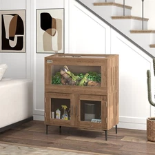 PawHut 60.5 Gallon Stackable Reptile Tank w/ Top Opening, Ventilation Holes