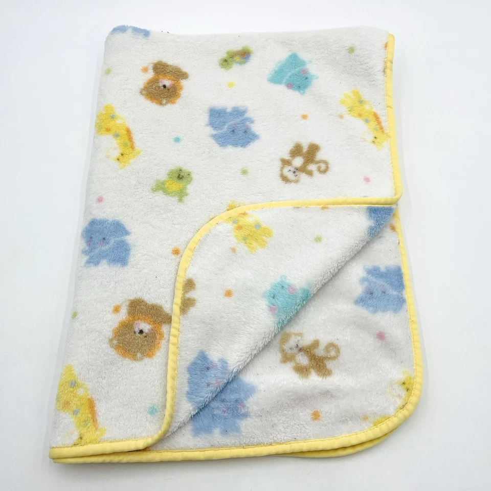Just Born Baby Blanket Pastel Safari Single Layer Hippo Giraffe Monkey Turtle - Image 2 of 4