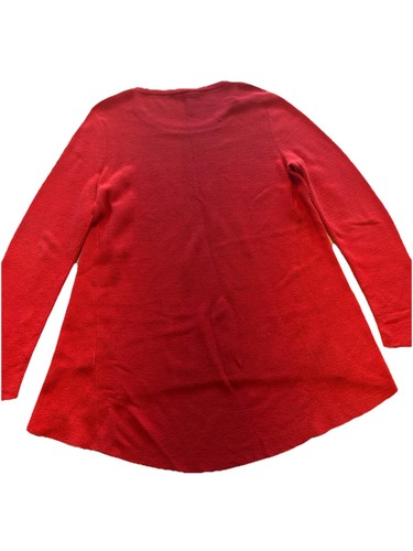 Eileen Ficher Sweater Red Size Small 100% Organic Cotton, Stretchy, Like New  - Photo 2 sur 6