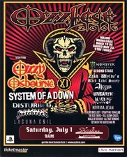 OZZFEST 2006 SAN FRANCISCO CONCERT POSTER: Ozzy Osbourne, System Of A Down