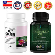 Gut Detox Cleanse Intestinal Supplements Hemp Seed Oil Support Joint Skin Nails