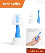 Teething Baby Toothbrush with 360  Bristles and Hygienic Cover - Polaris Blue